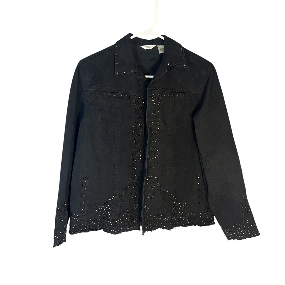 Laura Ashley Women's Western Cowgirl Rodeo Jacket Blazer Petite Medium Studded